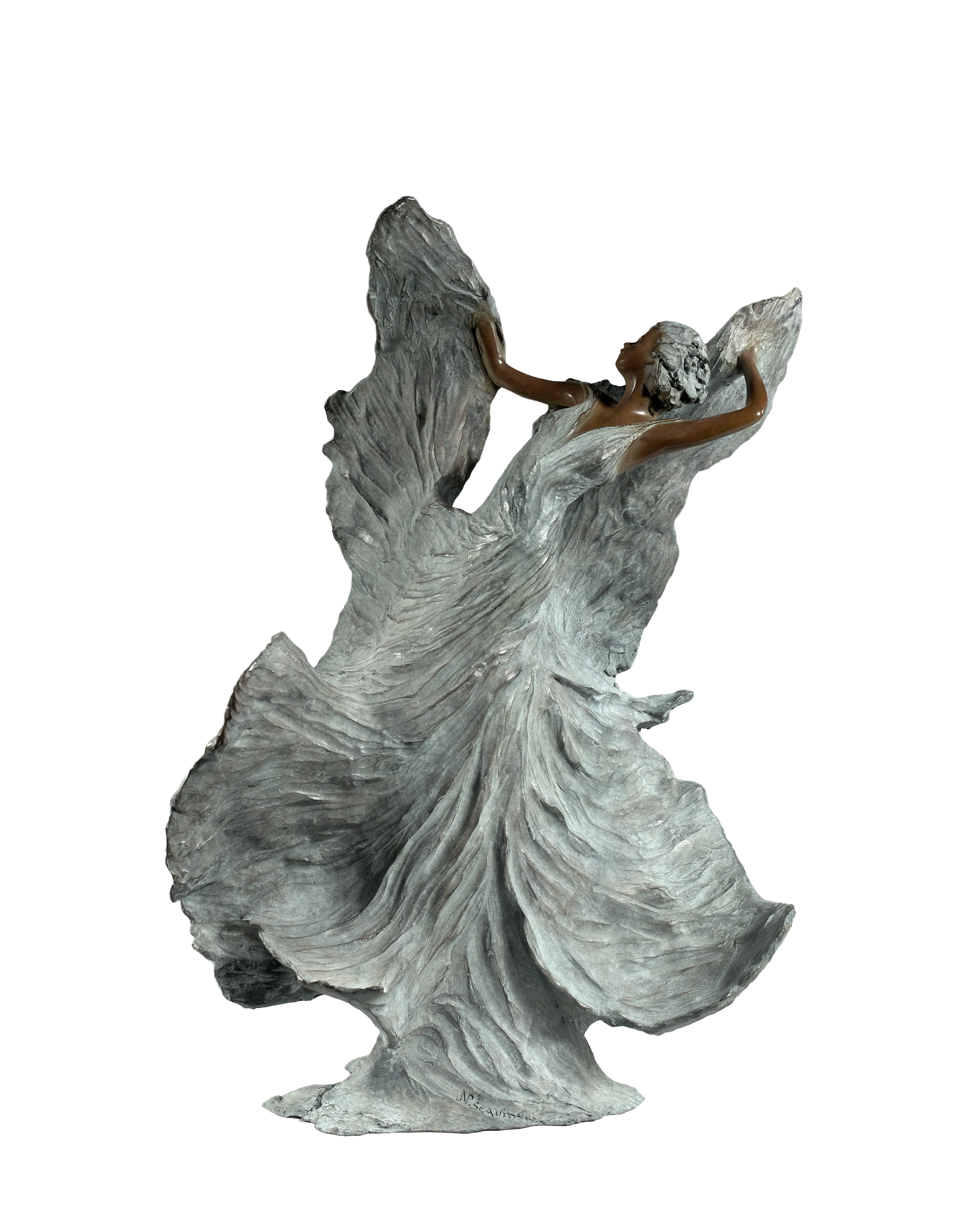 Miss Butterfly, sculpture en bronze de Nathalie Seguin — Galerie Maner, Pont-Aven