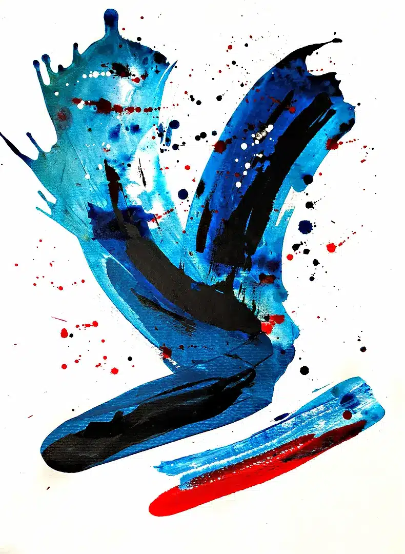 Fierce Refreshment, technique mixte sur papier de Stephanie Mackenzie — Galerie Maner, Pont-Aven