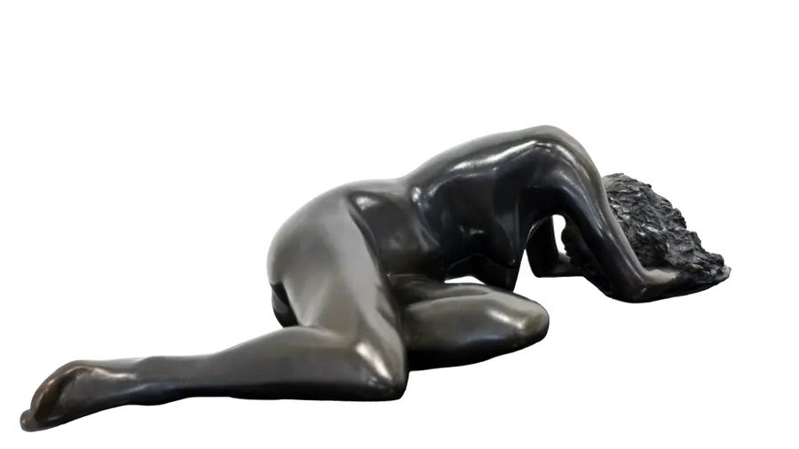 Laika, sculpture en bronze de Nathalie Seguin — Galerie Maner, Pont-Aven