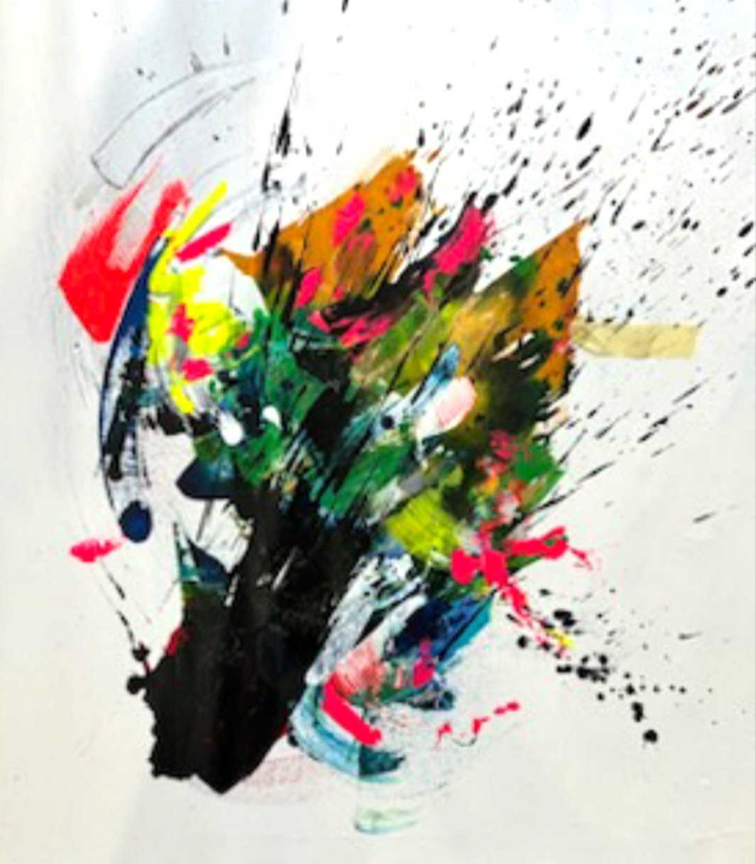 Awakened Channel, technique mixte sur toile de Stephanie Mackenzie — Galerie Maner, Pont-Aven