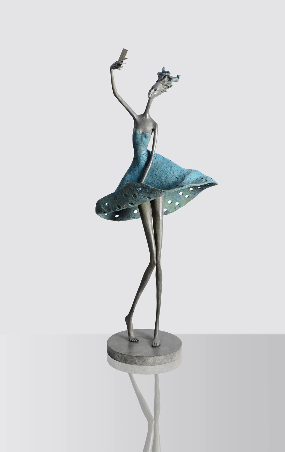 Miroir d'aujourd'hui (mini), sculpture en bronze d'Hedwige Leroux — Galerie Maner, Pont-Aven