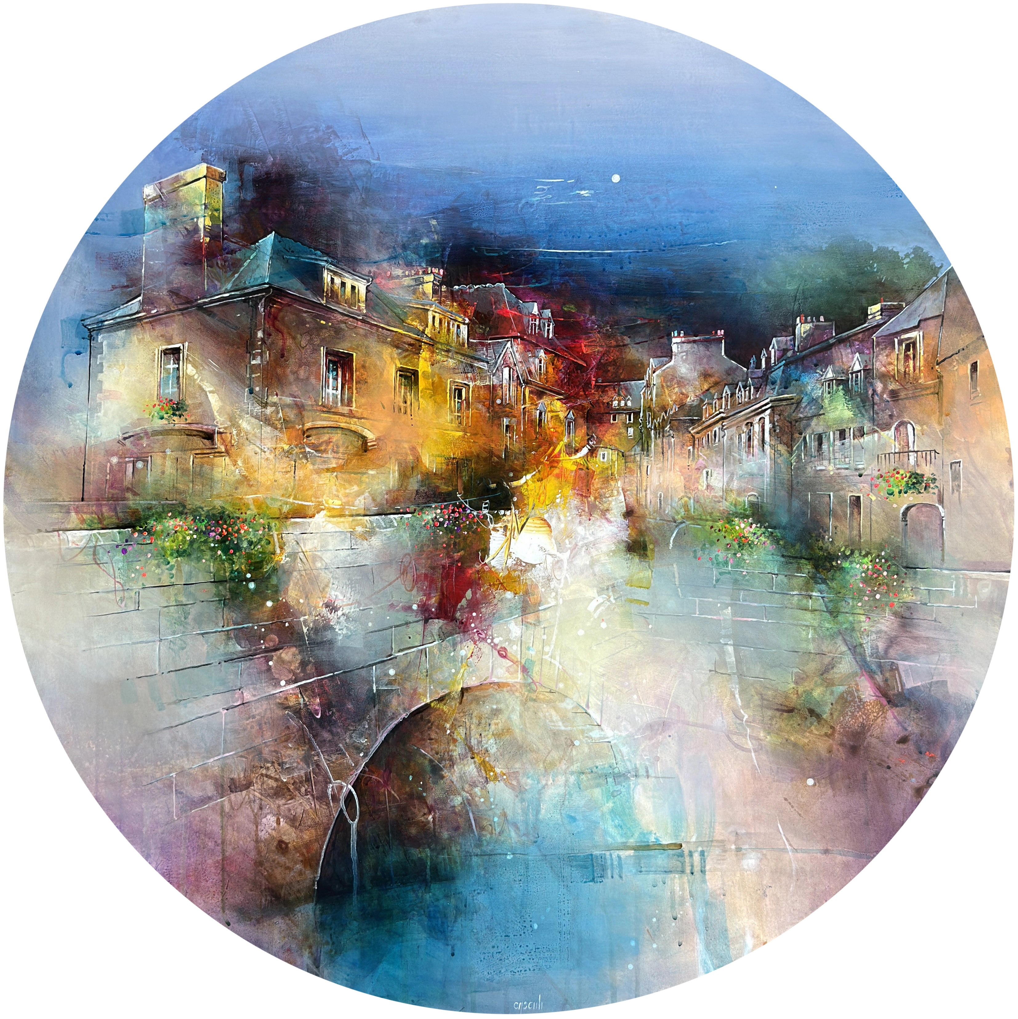 Poesia di Fiume, huile sur toile de Nadia Cascini — Galerie Maner, Pont-Aven