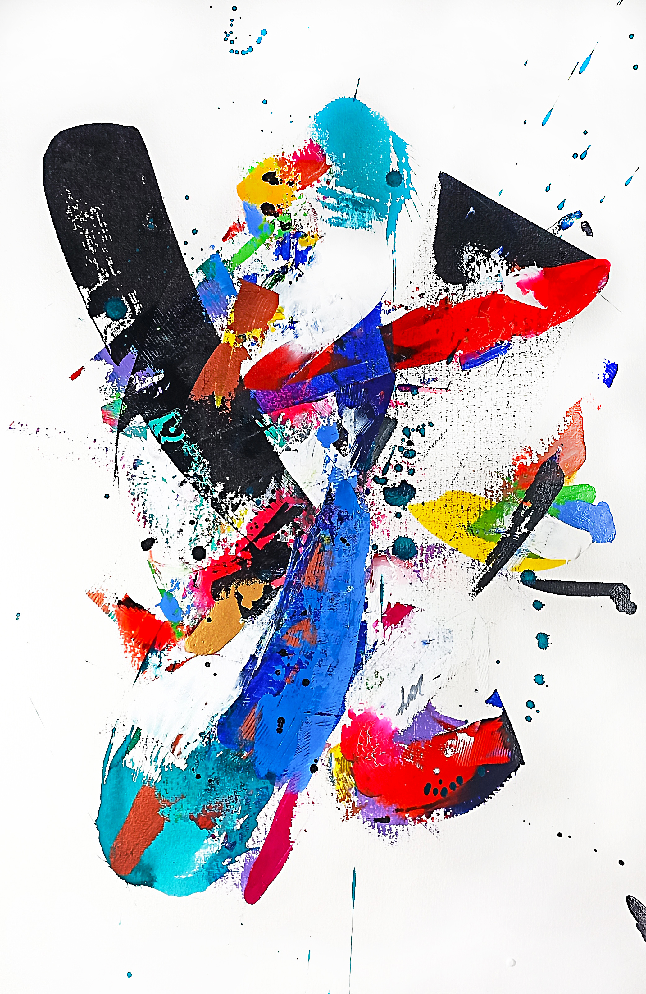 Pure Action, technique mixte sur papier de Stephanie Mackenzie — Galerie Maner, Pont-Aven