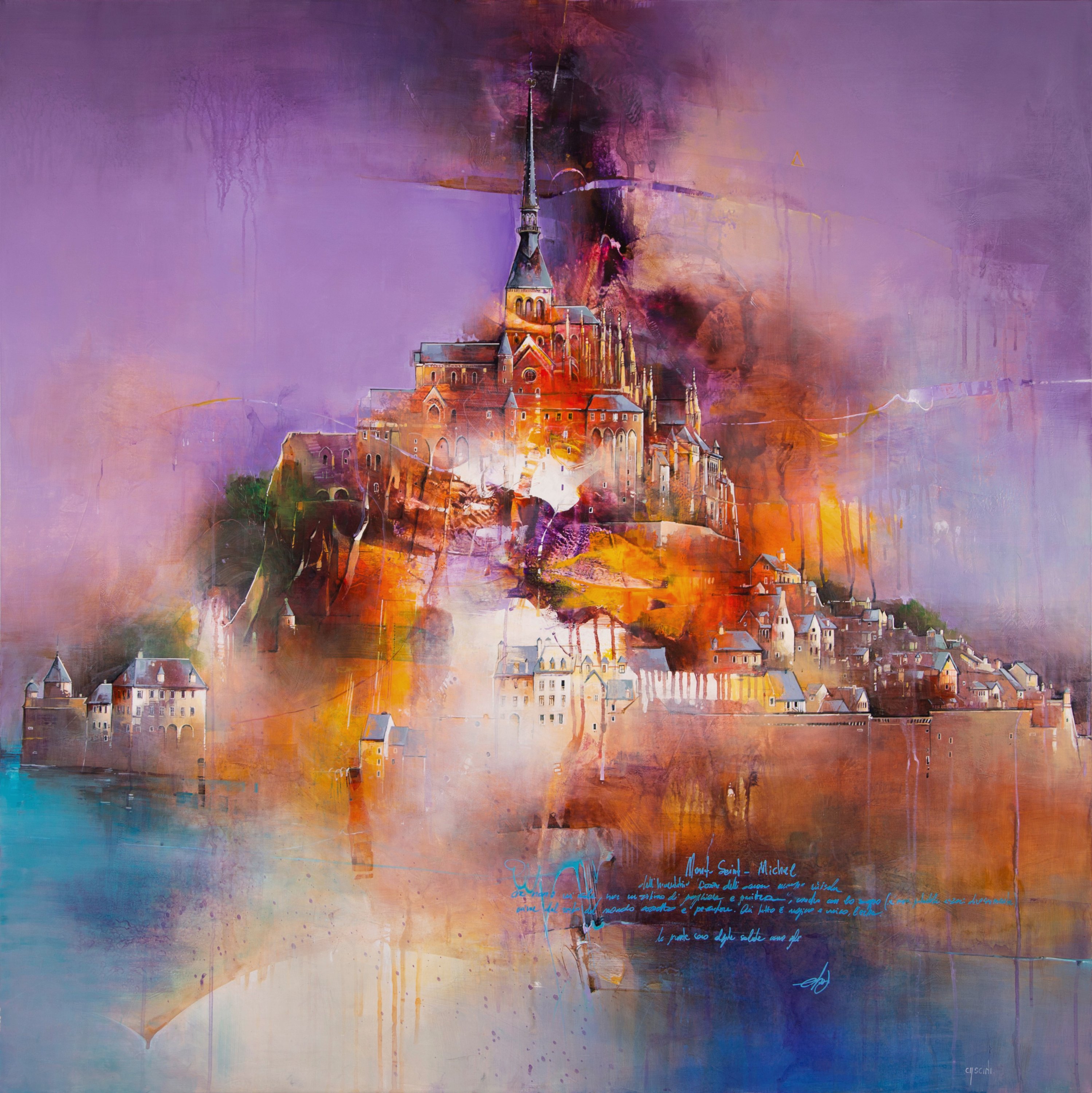 Soulportrait 30, Cathédrale du Mont-Saint-Michel, huile sur toile de Nadia Cascini — Galerie Maner, Pont-Aven