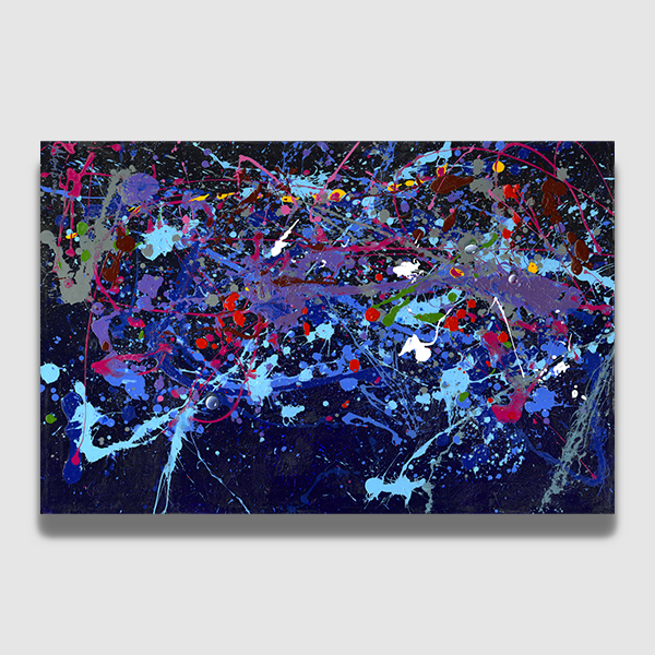 Magnifique Peinture des artistes français Les frères BONNEC Technique Mixte sur Toile Explosion 100*65 cm Explosion de couleurs Jackson Pollock JoneOne à découvrir à la Galerie Maner de Pont-Aven en Bretagne