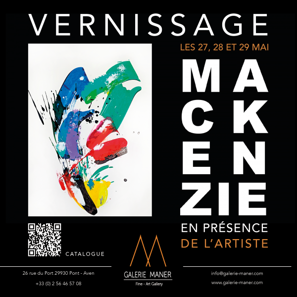 INVITATION MACKENZIE vernissage Galerie MANER, galerie d'art Bretagne, pont-aven